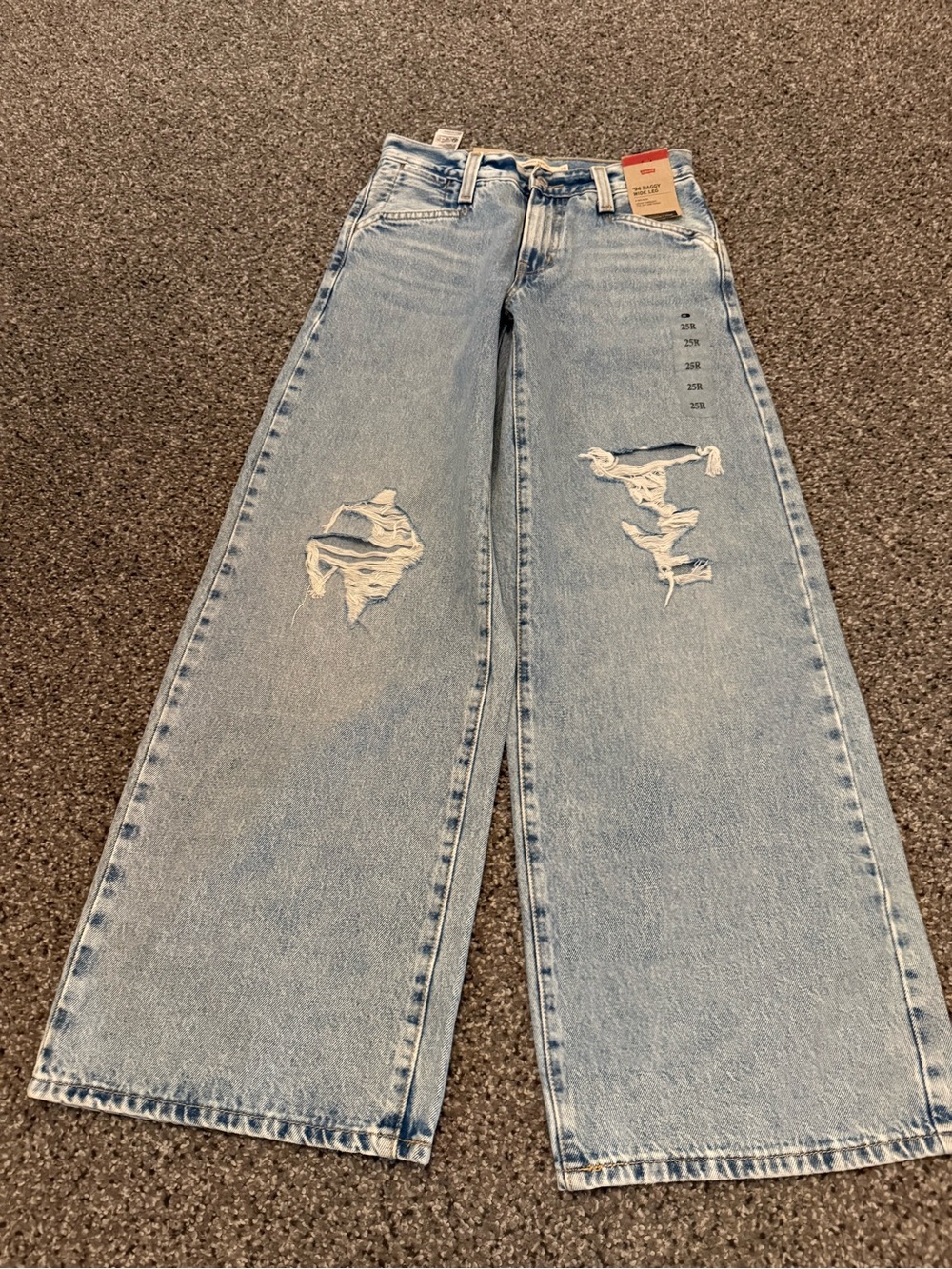 Levi's Light Blue Straight Leg Distressed Jeans